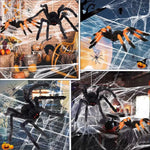 Halloween spider web simulation big black spider decoration bar scene layout props party decoration lawn scenery home decoration