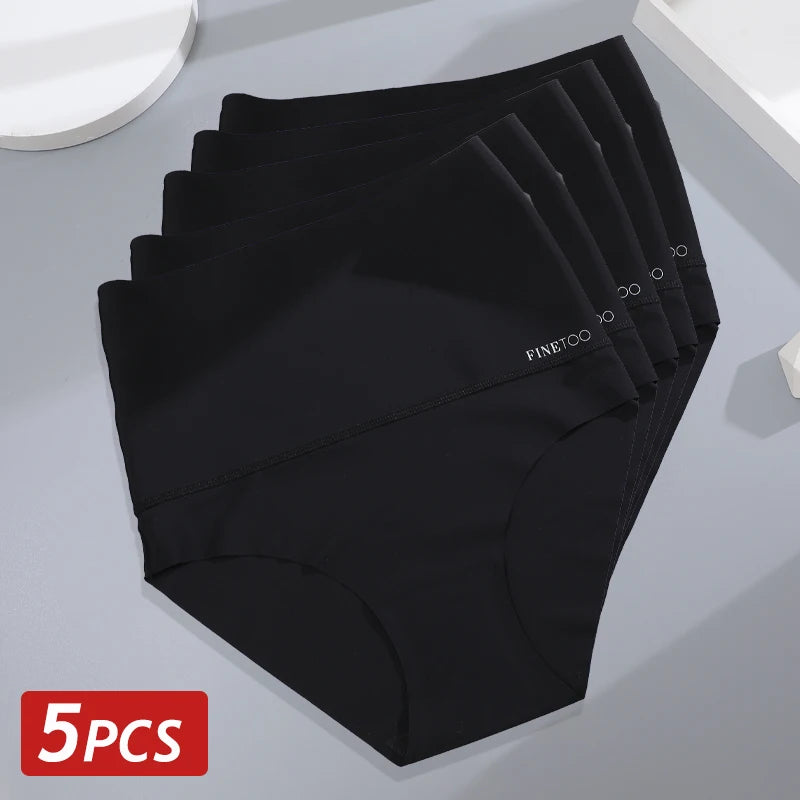 Set Seamless Ice Silk Shapewear Panties for Women, High Waist Slimming Briefs, Elastic Butt Lifter Underwear, Large Size