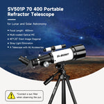 Svbony SV501P 60/70mm Astronomical Telescope Sets,for Planetary and Moon Observation,Gift for  Kids,Beginners and Students
