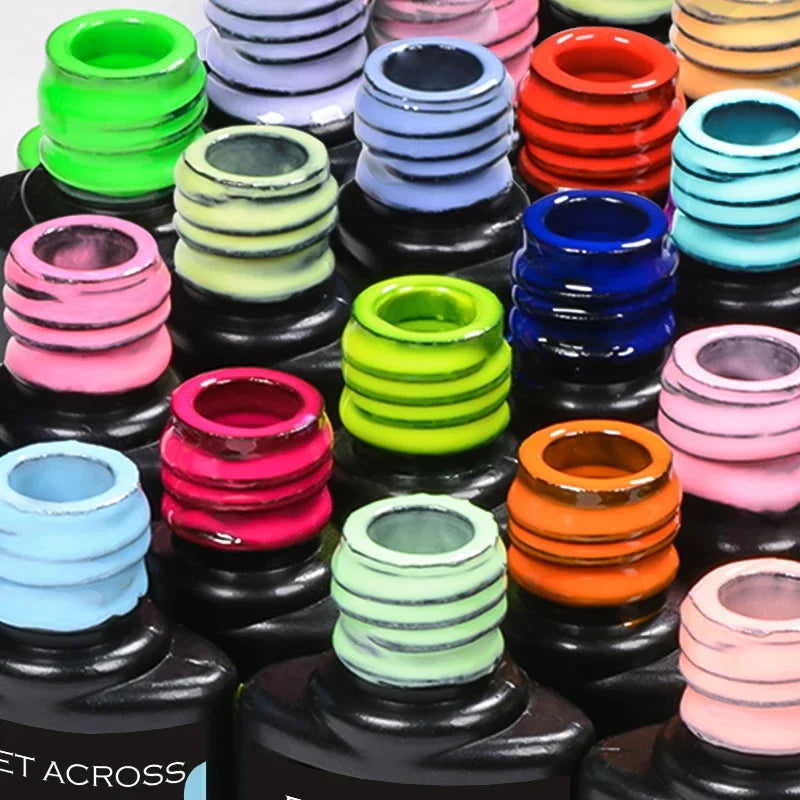 MEET ACROSS 12Pcs Gel Nail Polish Set 7.3ml Pink Blue Neon Macaron Color for Nails UV Gel LED Nail Art  Varnish Manicure Kit