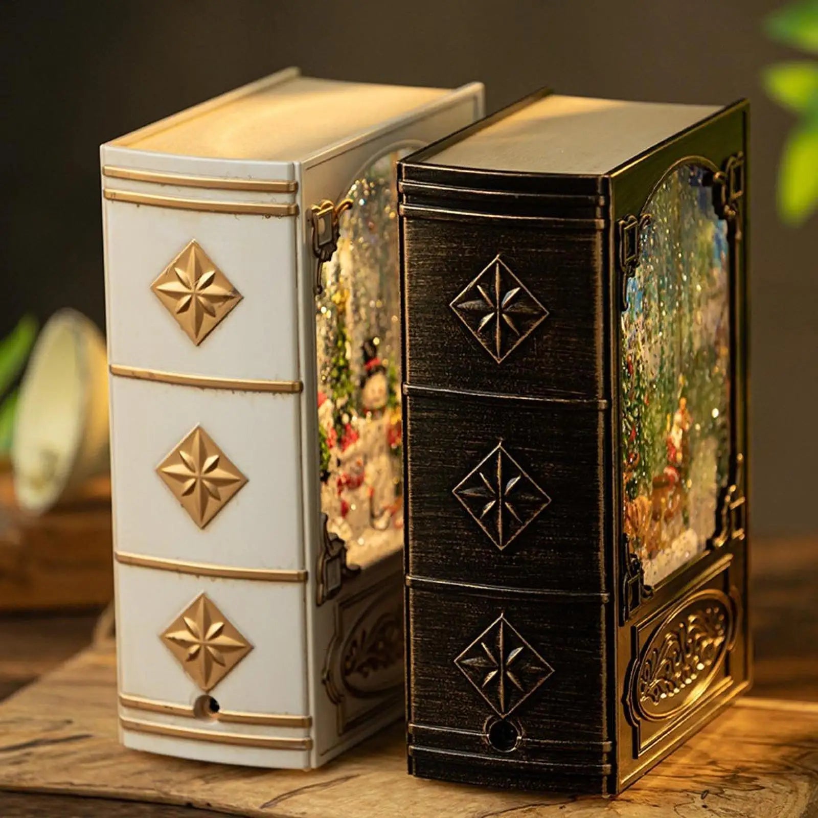 Christmas Light Music Box Book Night Light Christmas Lantern Gift for Room Music Box Decoration Holiday Decor Music Box