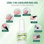 Nailpop 15ml Builder Gel Nail Polish for Nail Apex & Extension Strengthener Upgraded Soak Off UV Gel Rhinestone Glue 4 Colors