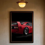 Luxury Classic Retro Red Super Sports Car F40 Art High-quality Printed Posters Homeliving room Wall Art Garage Room Decor