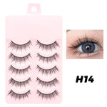 DINGSEN Fake Eyelash Anime Lashes 5 Pairs Little Devil Eyelashes Natural Daily Makeup Manga Eyelashes Clear Band Eyelashes