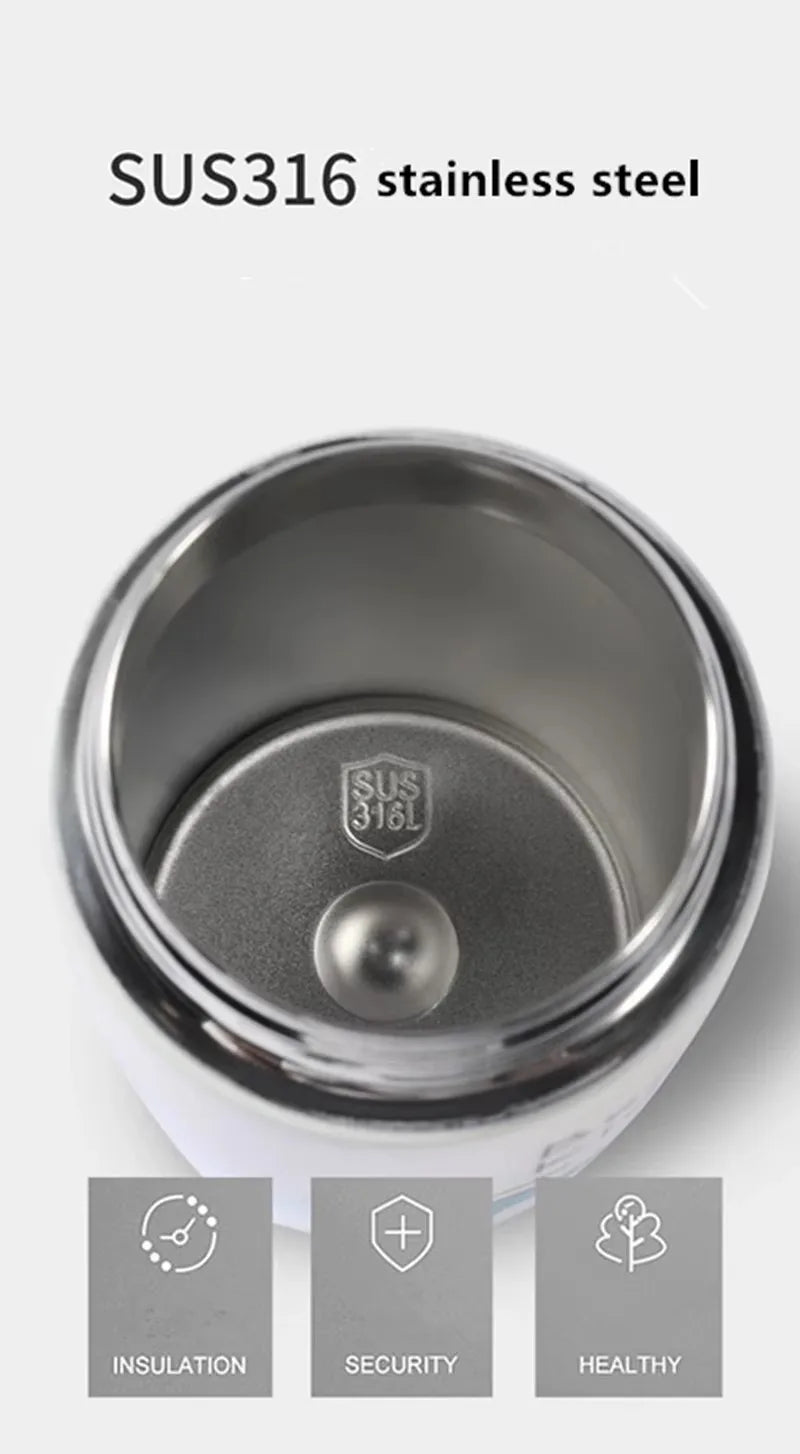 400/500ML Kids Water Bottle Cartoon Dinosaur Thermos Mug Baby Duck Billed Straw 316 Stainless Steel Vacuum Flasks Thermos Bottle