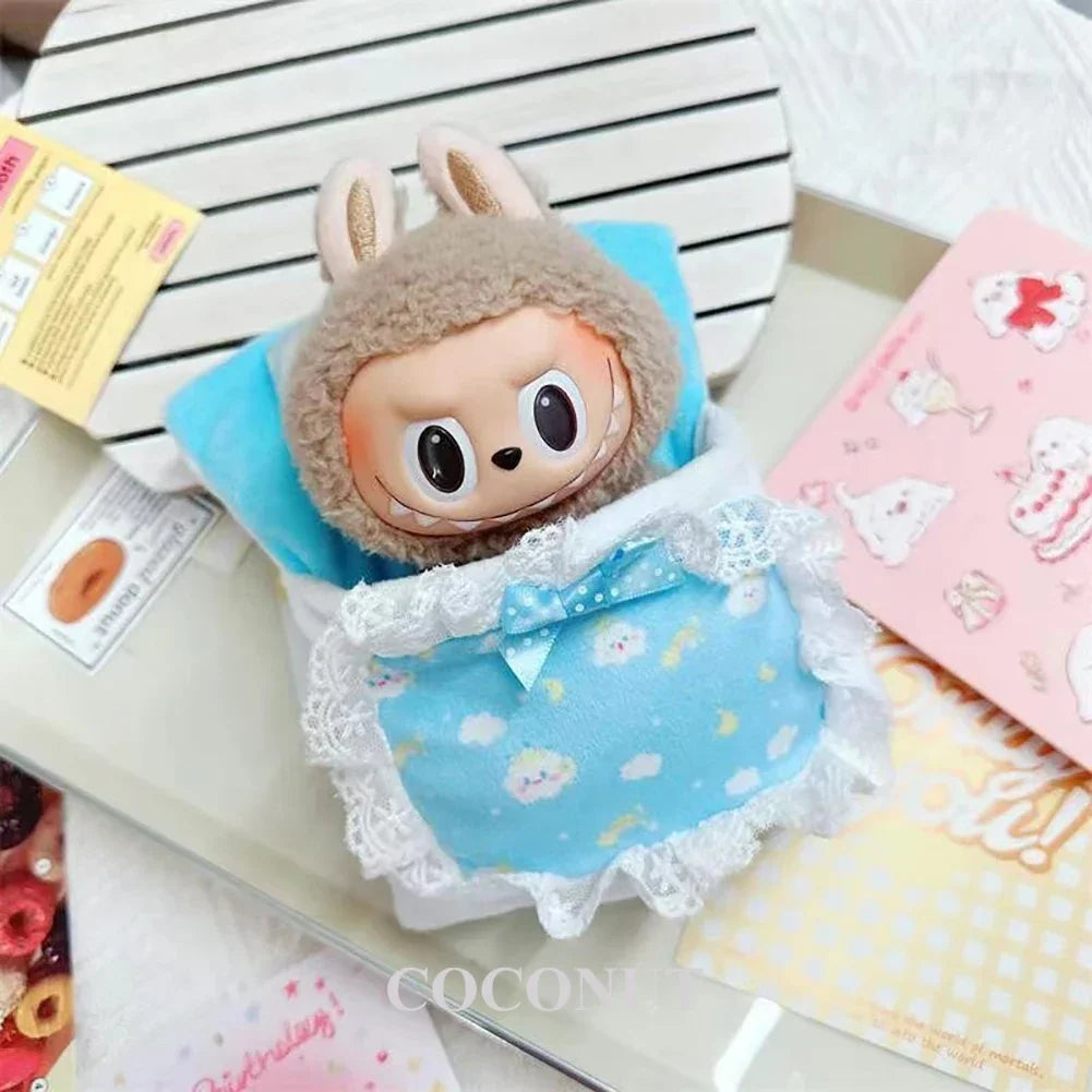 Doll Bed Sleeping Bag For 17cm Ropa Labubu Plush Toy & Accessories Cute Set Home Warmth Girl Gift