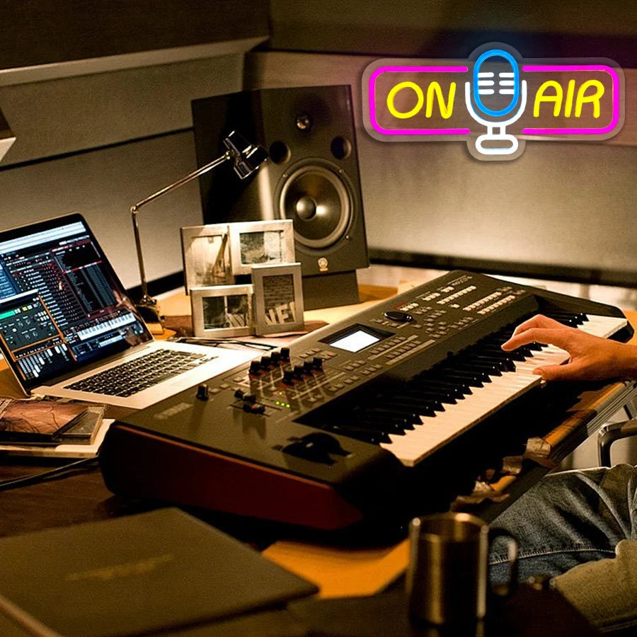 On Air Neon Sign For Wall Decor,Led Neon Light For Game Room,Broadcasting Room,Live Room,Bedroom Decor, Music Studio,USB Powered