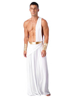 Mens Ancient Greek God Toga Gladiator Costumes Roman Emperor One Shoulder Sleeveless Robe Halloween Medieval Warrior Outfits