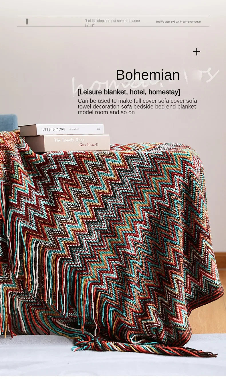 Boho Bed Plaid Blanket Geometry Aztec Baja Blankets Ethnic Sofa Cover Slipcover Decor Throw Wall Hanging Tapestry Rug Cobertor