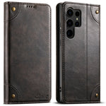 Flip Leather Phone Case for Samsung Galaxy S25 S24 Ultra S23 S22 Plus S 25 Note 20 with Magnetic Card Slot Holder Cover LS055