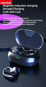 Original Lenovo Sports Wireless Earphones BT over Ear Buds with Earhooks Sports Earphones Running in-Ear Headphones