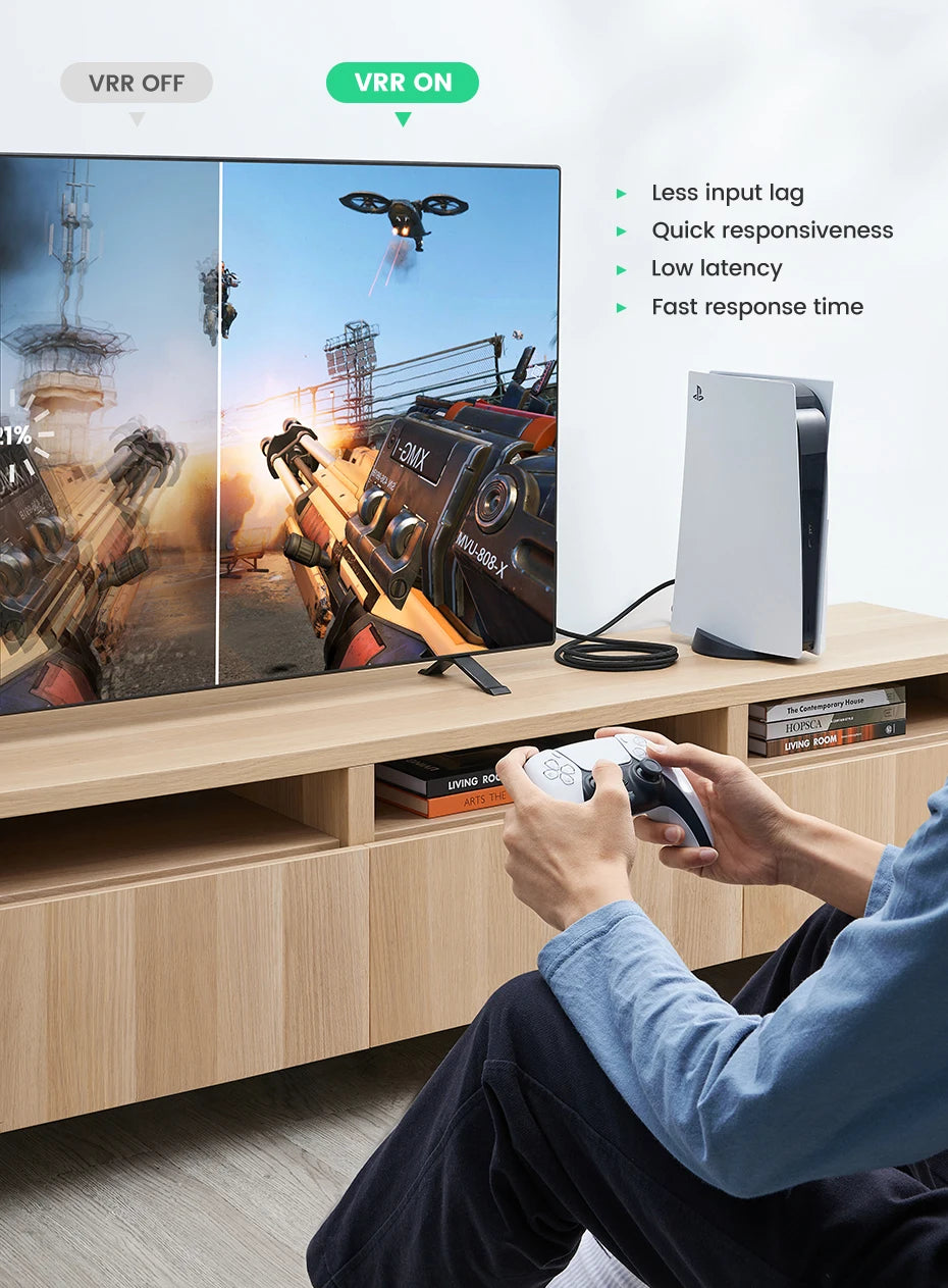 UGREEN HDMI-Compatible 2.1 Cable Ultra High-speed 8K/60Hz 4K/120Hz for Xiaomi Mi Box PS5 Splitter Cable Dolby Vision 48Gbps