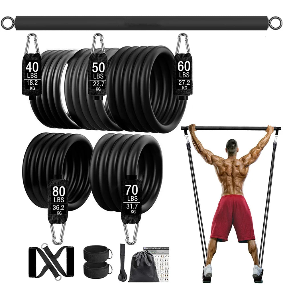 High Quality Fitness Booty Resistance Elastic Band Workout Set for Home Exercise Training Gym Dumbbell Harness Expander Equipment