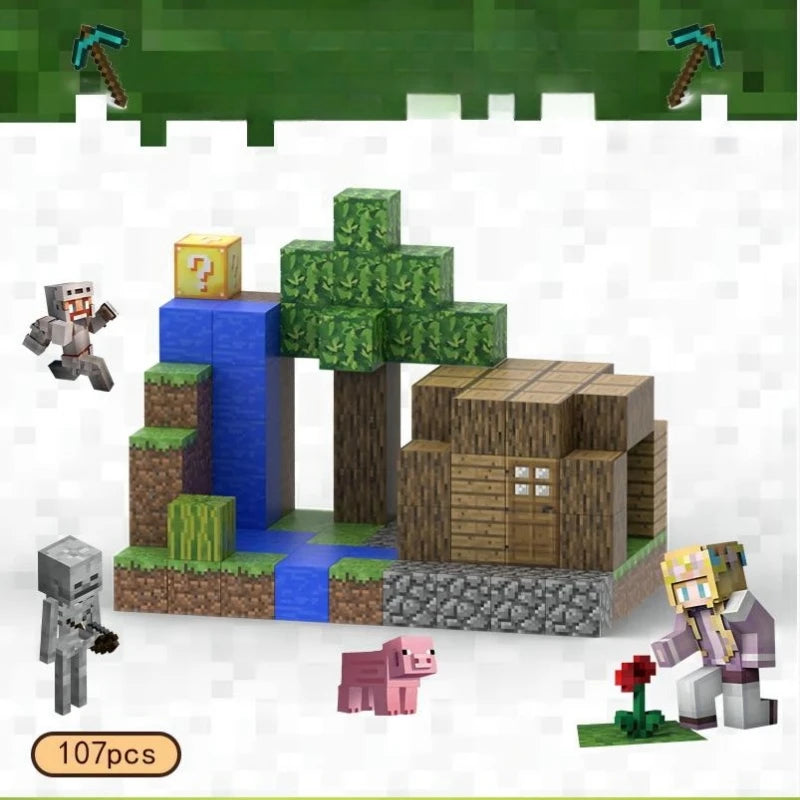 Creative Magnetic Building Block Bricks My Famous Scene World Architectural Set DIY Model Kids Toy Christmas Gifts for Boy Girls