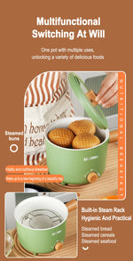 Electric Cooker Kitchen Appliance Double Layer Home for Hot Pot Cooking Soup Heater Multifunction Cooker Mini Non-stick Pan Pots