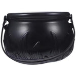 Halloween Themed Decorations Large Size Witch Bucket Plastic Round Basket Candy Cauldron Bucket Witch Basket Plastic Treat Black