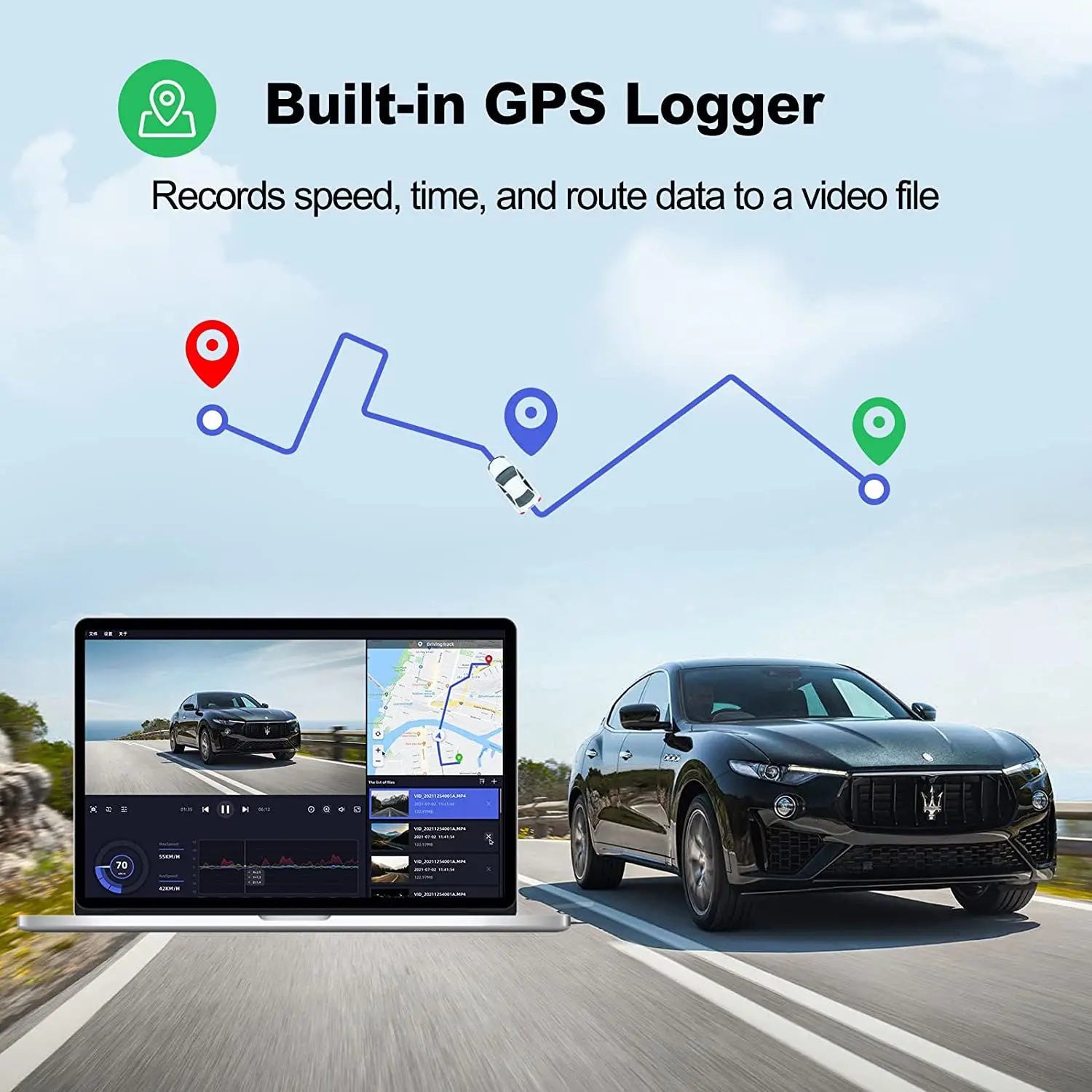 4K+2K Front and Rear Dash Cam Built-in WiFi 3 Inch IPS Car Video Camera WDR Night Vision G-Sensor 24H Parking Mode APP Control