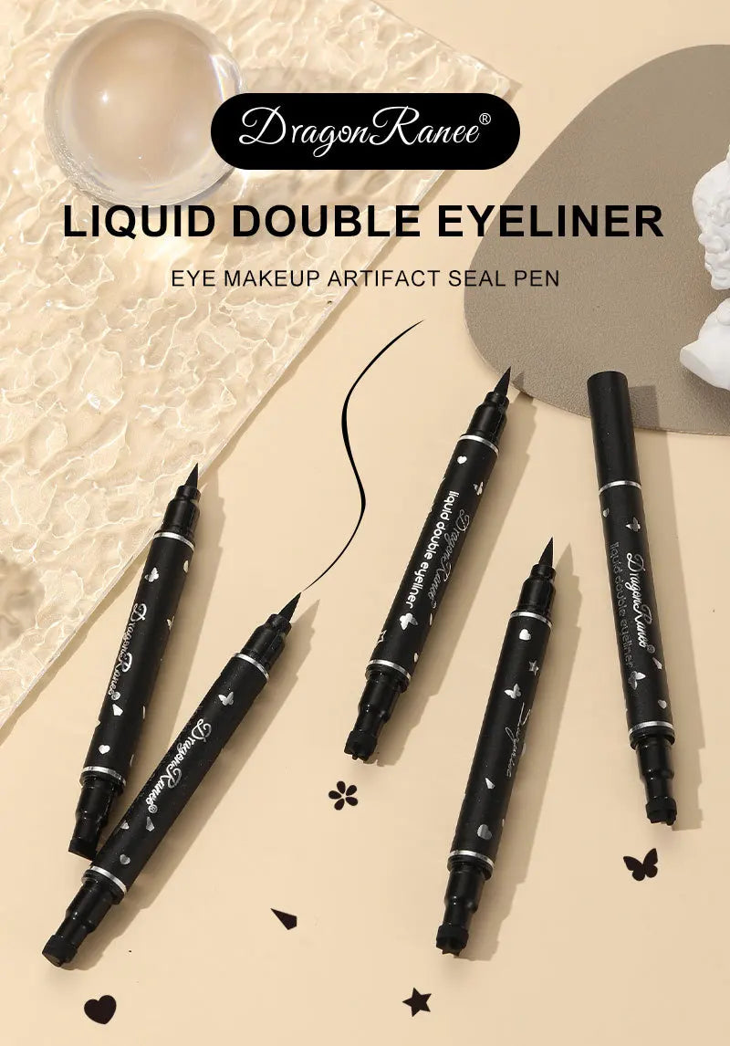 Dragon Ranee Double head Star Seal Eyeliner waterproof non-smudging novice heart plum embellished eye tail eyeliner