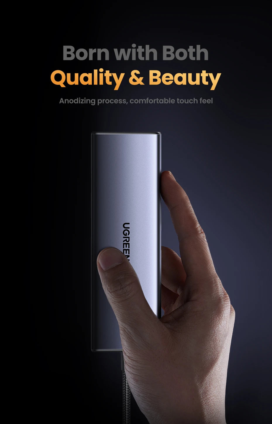 UGREEN USB-C HUB to 4K60Hz HDMI RJ45 Gigabit PD100W SD&TF USB3.0 5Gbps Splitter for MacBook Laptop Accessories Docking Station