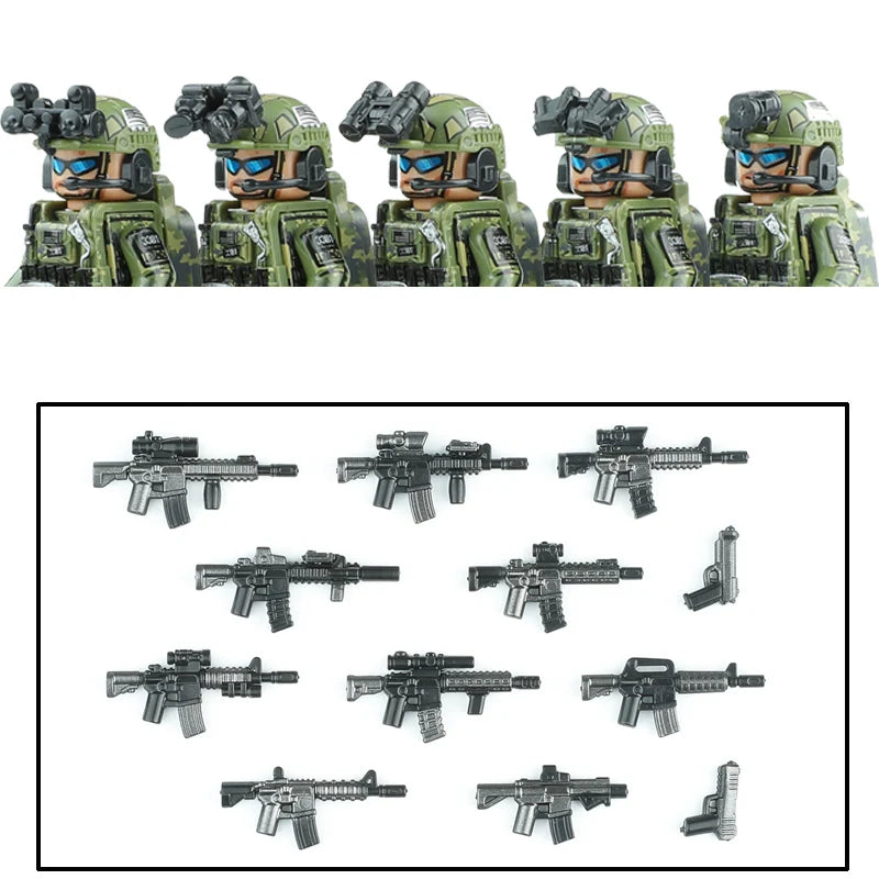 City Army Figures Building Blocks Russia Army Soldiers Weapons Special Combat Uniform Shield Combat Vests Shields Brick Toys