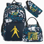 Football CR7 Cosplay School Bags School Backpack Laptop Teenager Boys Girls Schoolbags 3pcs/set