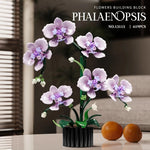 619PCS Phalaenopsis Building Blocks Flowers Orchid Potted Plants Simulation Model Home Decor Kids Puzzle Toy Girls Birthday Gift