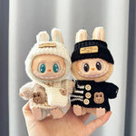 For 15-17 cm V1v2 Labubu Clothes Outfit Labubu Sitting Party Bear Label Scarf Hat Bag Dolls Accessories Cute Decoration Sweater