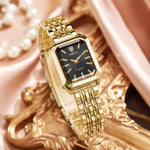 1/2/4PCS Fashion Rectangle Women Quartz Watches Stainless Steel Band Wristwatches for Girls Clock Reloj Mujer（Without Box）