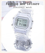 Sports Electronic Watch Men and Women Square Junior High School High School Students White LED Digital Watches