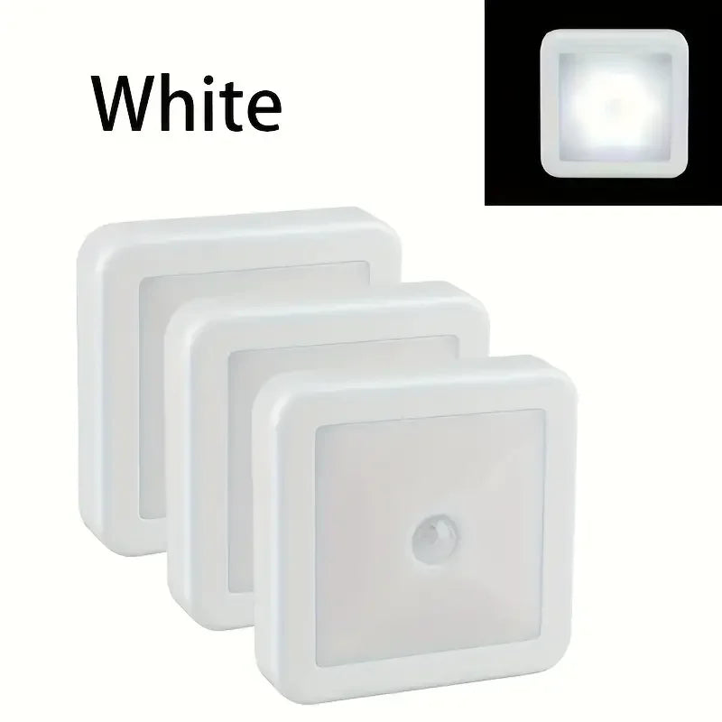 1/3pcs 6 LED Motion Sensor Night Light Wireless Wall Puck Lamp for Closet, Under Cabinet, Stair, Step, Hallway