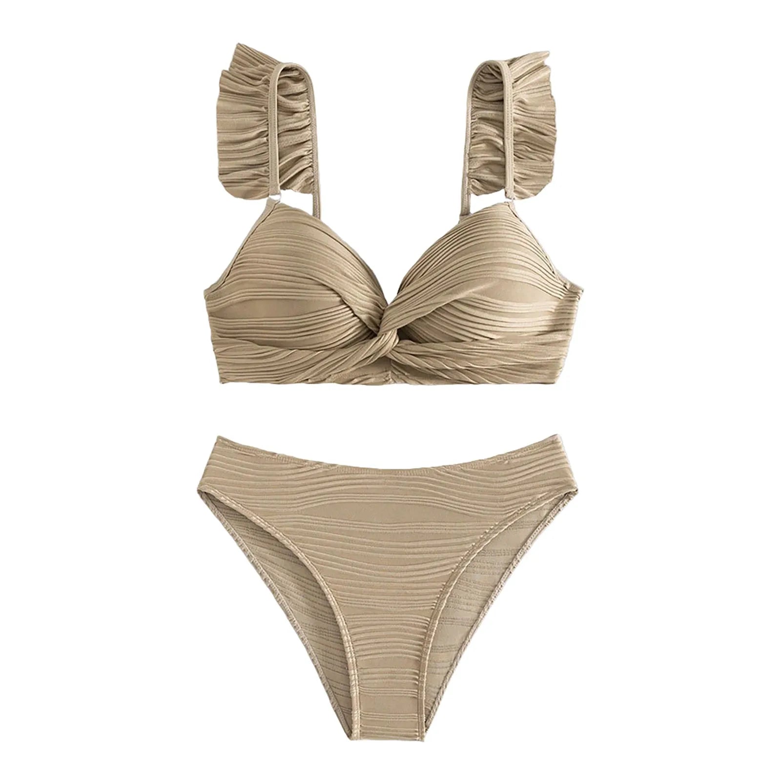 2025 Solid Color Triangle Bikini Set for Women