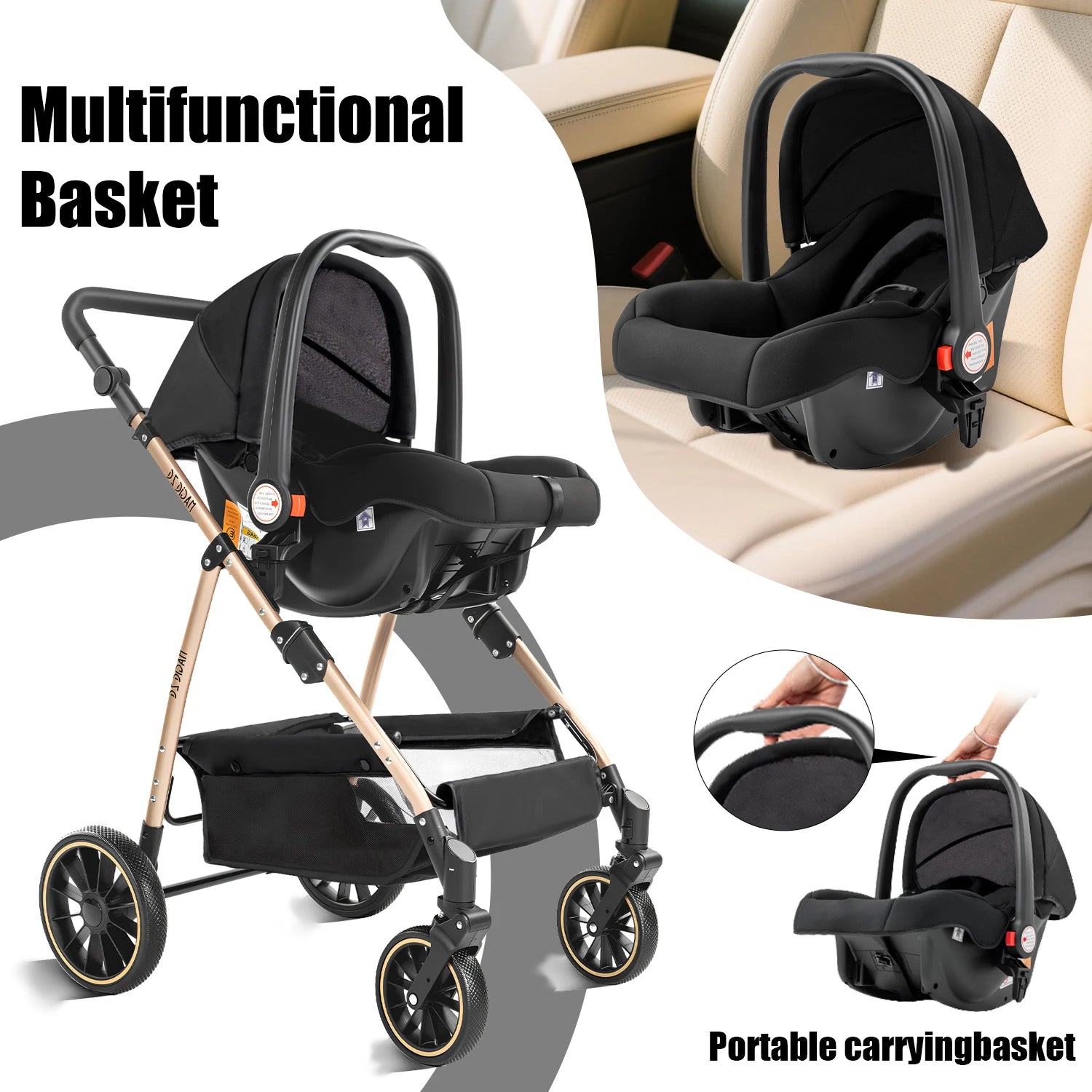 Baby Carriage Light Stroller Baby Stroller 3 in1 Foldable pushchair high quality prams Lie Flat Baby Stroller adjustable seat