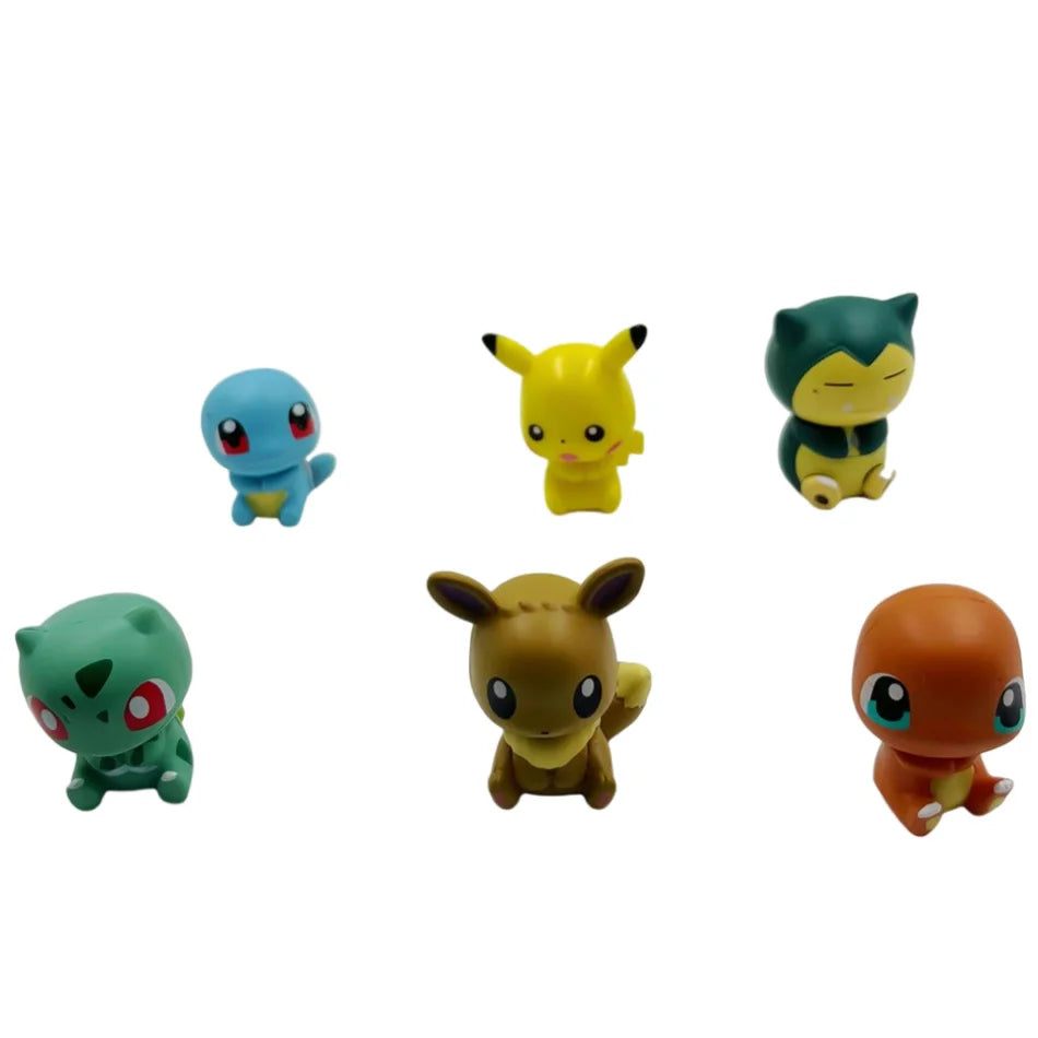 6pcs Pokemon Pikachu Anime Toys Dolls for Kids Action Figure Toy Charmander Squirtle Cartoon Doll Boys Girls Child Birthday Gift