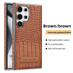 High Quality Leather Holder Electroplate Phone Case for Samsung Galaxy S25 S24 S23 Ultra S24 S23 Plus Bracket Magnetic Cover