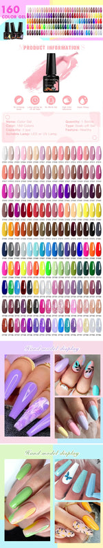 MEET ACROSS 12Pcs Gel Nail Polish Set 7.3ml Pink Blue Neon Macaron Color for Nails UV Gel LED Nail Art  Varnish Manicure Kit