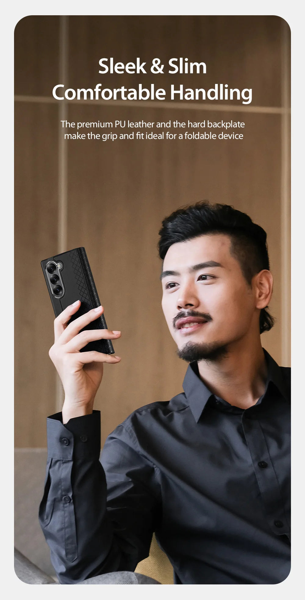 DUX DUCIS Full Protection Business Flip Leather Case for Samsung Galaxy Z Fold 7 6 5 5G Card Pocket Magnetic Closure Cover