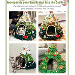 Winter Christmas Tree Cat Nest Handmade /Finished Cat Bed /Winter Warmth Semi Enclosed Dog Nest Felt Cone Pet House 크리스마스 고양이 굴
