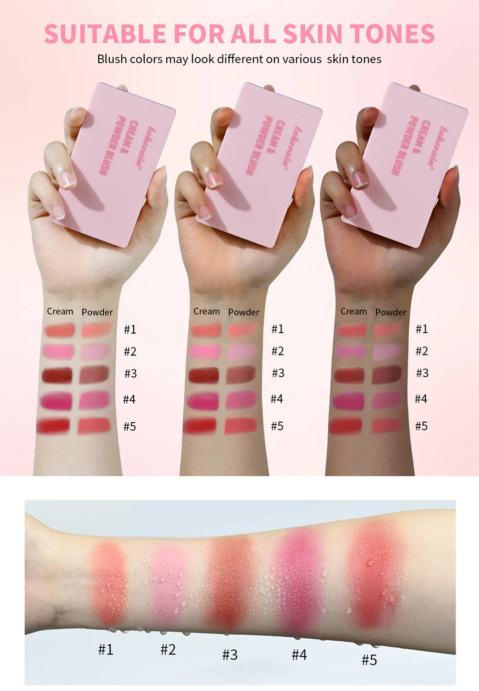 Blush Juvia's Cream Powder Matte Blush Makeup Rose Pan Long-lasting Wearing High Pigment Natural Matte Blush Duo Cosmtics