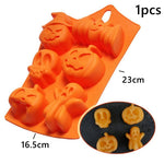 Pumpkin Halloween Silicone Mold for Cake Biscuit Candy Baking Skull Bat Spider Trick Or Treat kid Children Halloween Party Decor