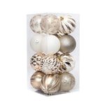 16 Pcs 8cm Painted Christmas Balls Set Cartoon Red Black Gold Electroplated Christmas Hanging Balls DIY Plastic