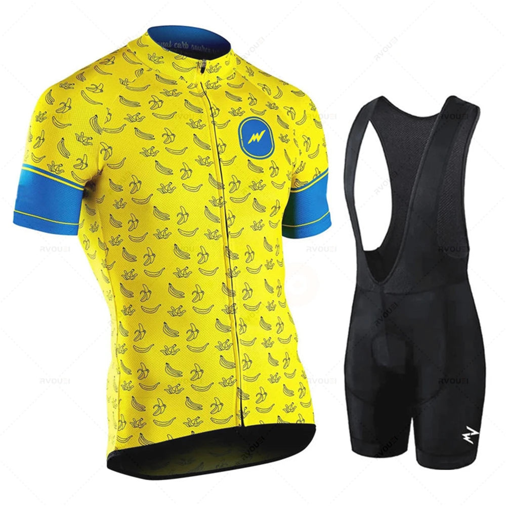 Morvelo-Bicycle Jersey Set, Breathable Bike Uniform, Quick Dry Cycling Clothing, MTB Clothes, Bicycle Shirt