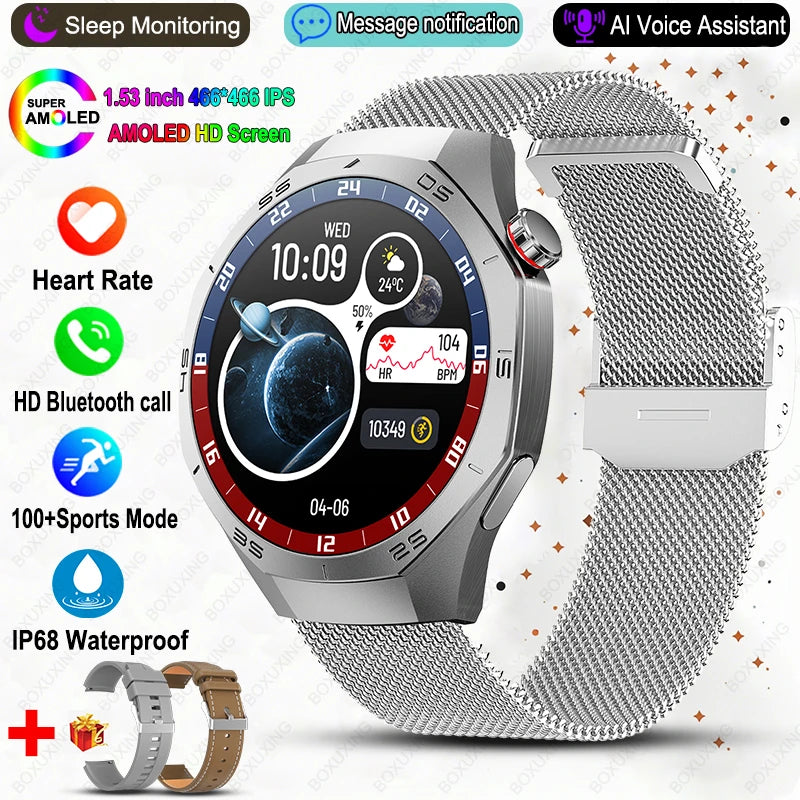 For HUAWEI GT5 Pro Smartwatch Men 360*360 HD AMOLED Screen GPS Motion Track Heart Rate Bluetooth Call IP68 Waterproof Smartwatch