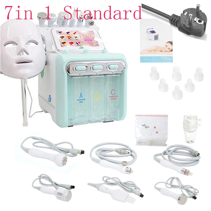 AOKO 6/7 in 1 Dermabrasion Peel Spa Facial Machine Skin Rejuvenation Hydro Dermabrasion  Aqua Deep Cleaning Skin Care Device