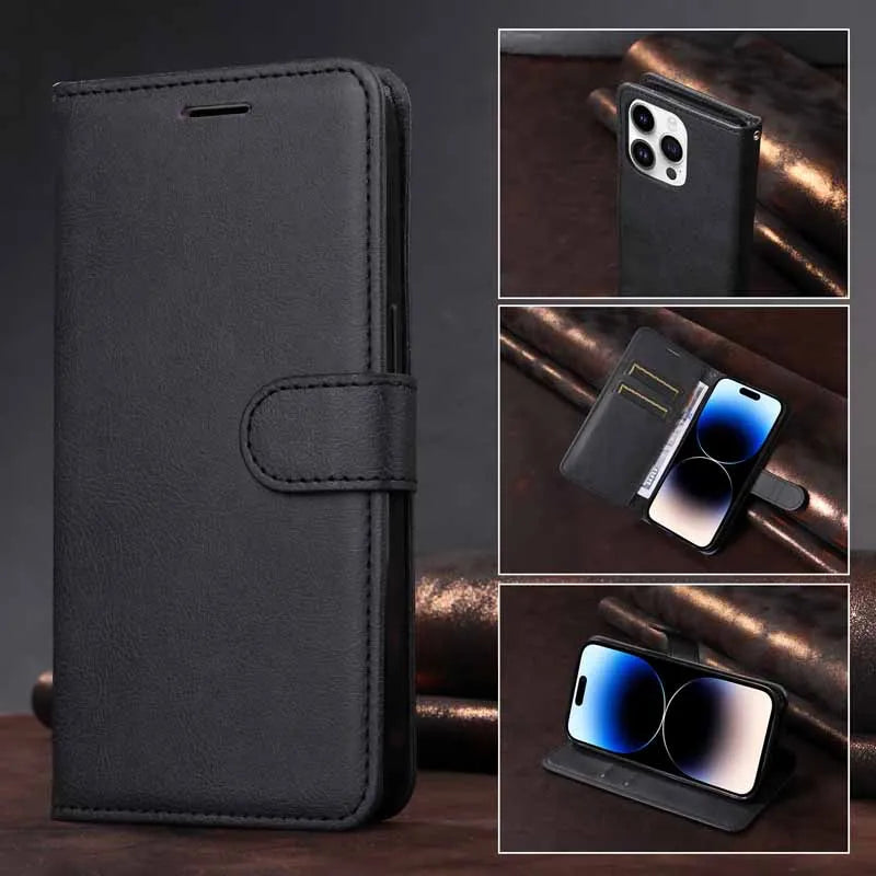 Leather Case For Samsung Galaxy A3 A5 A7 A6 Plus A8 A9 J2 Pro J3 J4 Prime J6 J5 J7 J8 2018 2016 2017 Flip Wallet Phone Cover