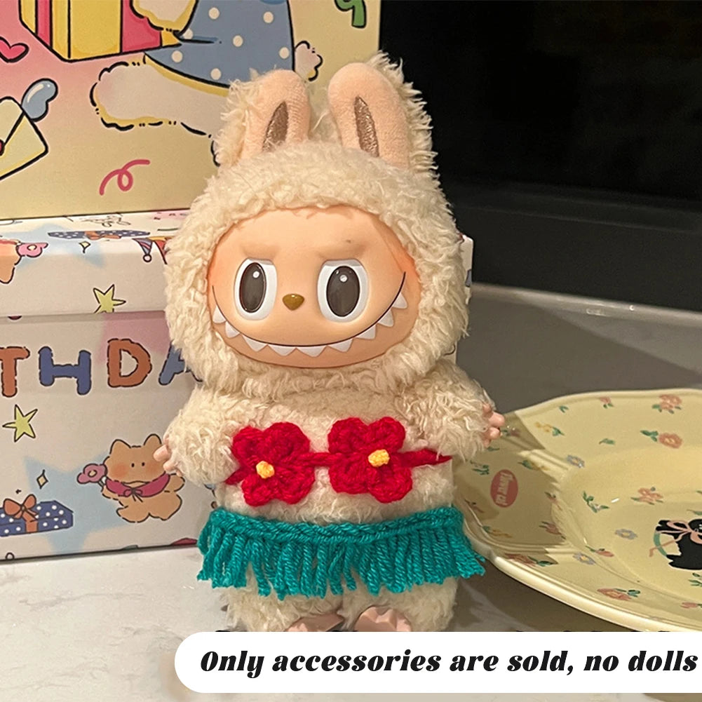 Lovely Bikini Bib Headband For Labubu 3.0 Big Into Energy Series Swimsuit Labubu Sexy Bikini Set Labubu Clothes