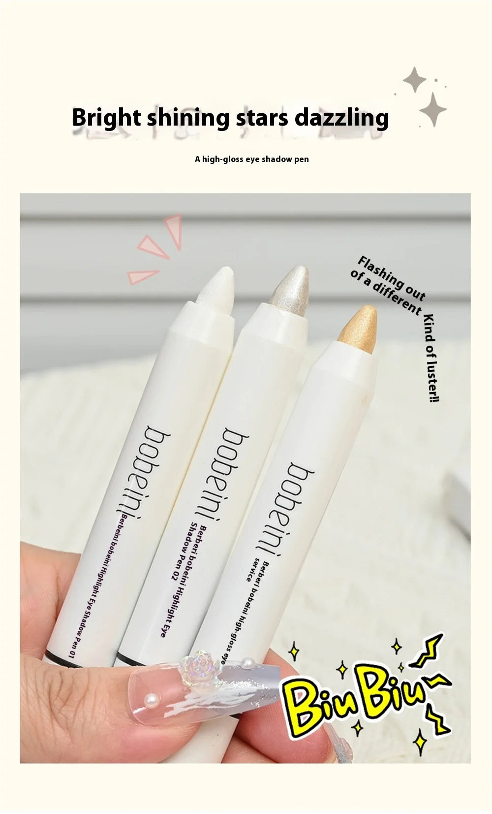 Eye Makeup Highlighter Pencil, Undereye Brightener Pencil, Dual-End Eye Shadow Stick, Smudge-Proof Eye Makeup Face Contouring