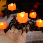 1PCS Halloween Decorations LED Candle Light Plastic Spider Pumpkin Lamp for Home Bar Haunted House Halloween Party Decor