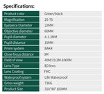 25-75x60 Zoom Spotting Scope ED Lens Powerful Monocular Bak4 Prism Telescope For Outdoor Camping Bird Watching Shooting