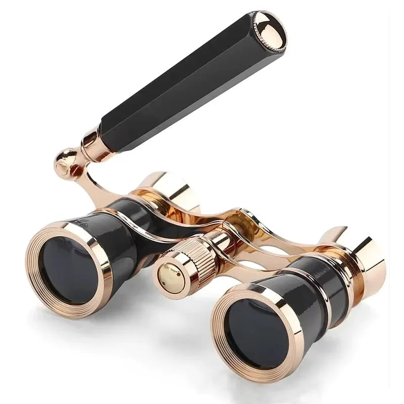 Opera Glasses Binoculars Metal Body With Chain/handle Theater Telescope Women Girls Optical Design Gift Retro Binoculars