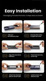 UGREEN 40Gbps NVMe SSD Case SSD Enclosure M.2 to USB4.0 Adapter for M.2 NVME PCIE Built-in Cooling Vest Aluminum Case